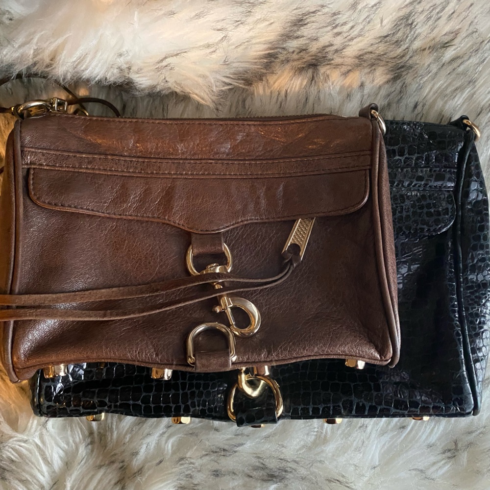 Rebecca Minkoff MAC Black Crocodile-Embossed Leather Bag - Picture 12 of 12